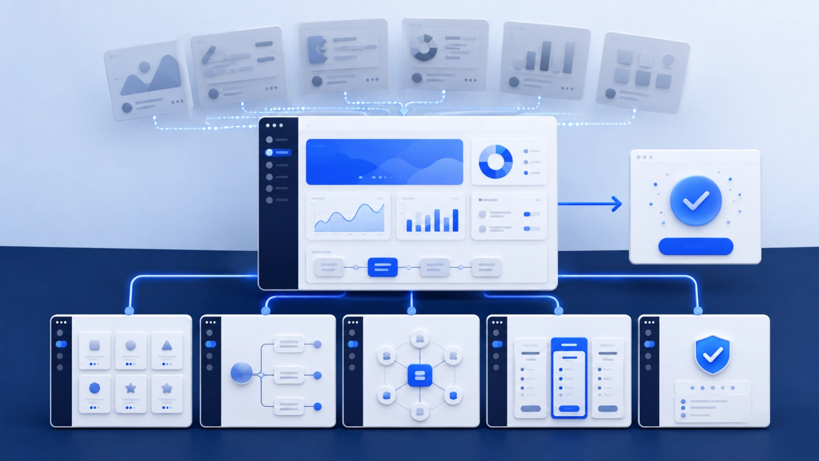 SaaS blog content feeding traffic into product, feature, use-case, integration, pricing and security pages before conversion.
