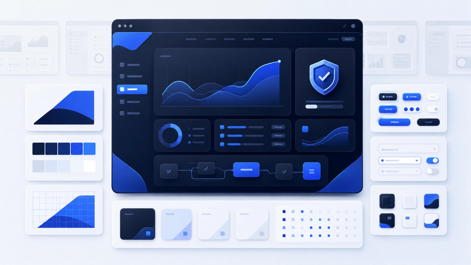Distinctive fintech brand system combining a modern product website, structured visual identity, clear data and trust signals.