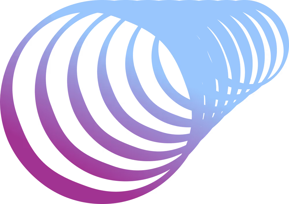 Abstrakt spiralformet design som skifter fra lilla til lyseblå.