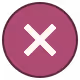 Rund knapp med hvitt kryss for lukking eller avbrytelse.