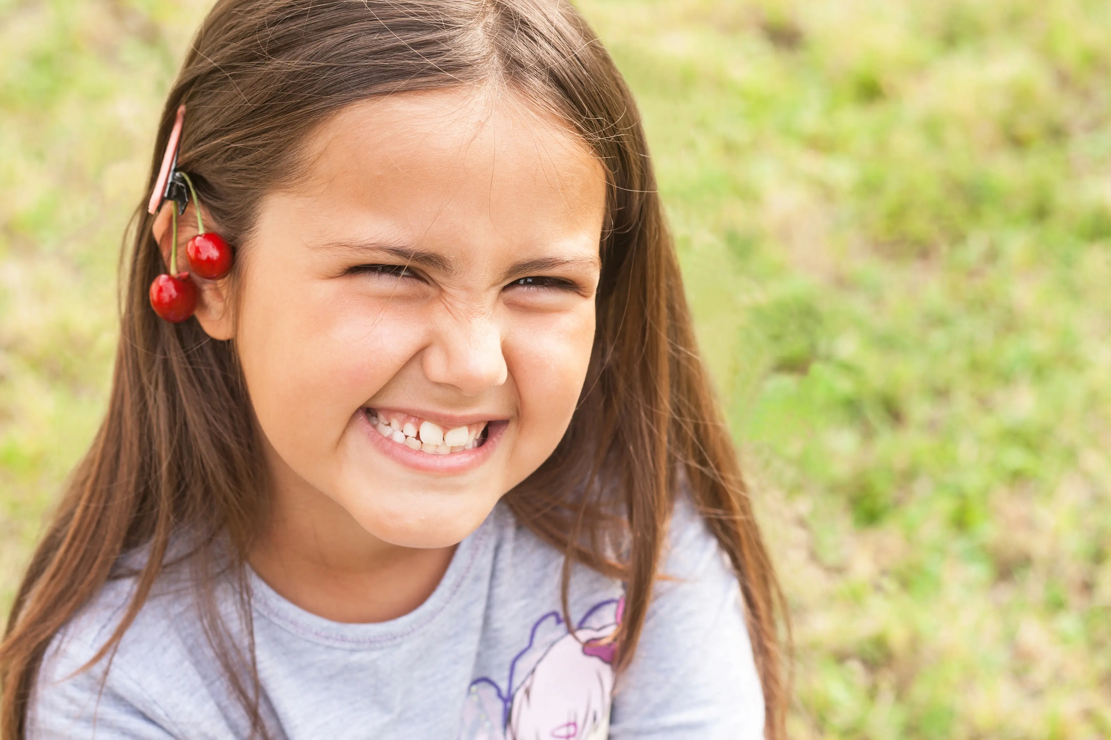 Young child at an early orthodontic evaluation with a dental professional