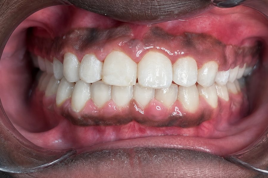 After: normal overlap with upper and lower teeth aligned