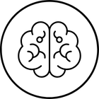 Outline of a stylized brain inside a circle.