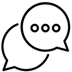 Two overlapping speech bubbles with three dots inside the front bubble representing a conversation or messaging.