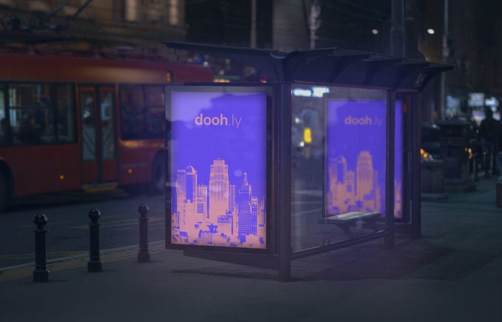 Doohly digital signage bus stop