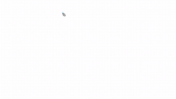 An animation of drawing and resizing a shape in Figma 