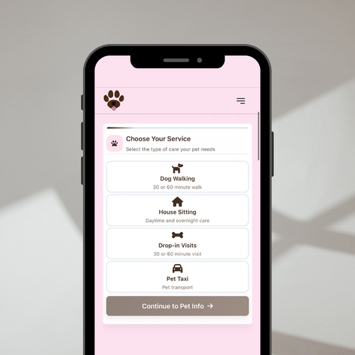 Snout Services booking process illustration for in-home pet care