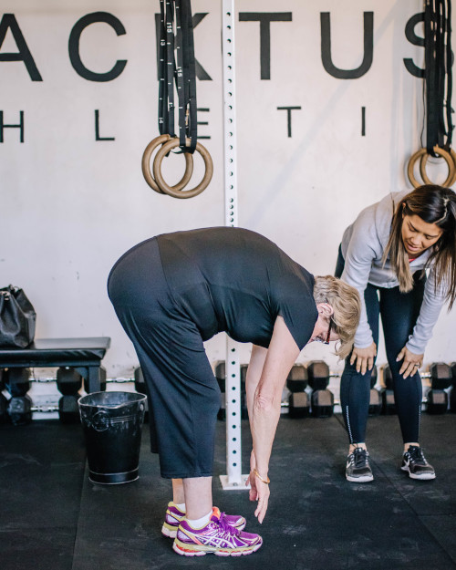 Jane is our 73 year old personal training client. With Jane, we focus a lot on functional movements that allow her to continue golfing several times a week, travelling without issue and live a completely independent life!