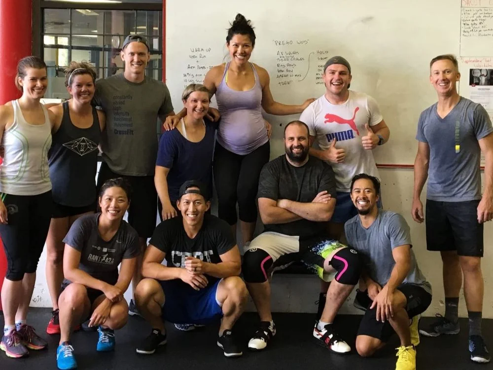  Anne and Jason dropping in at their old stomping grounds, CrossFit Westside in Vancouver, while Anne was 7 months pregnant. Work out of the day was named 
