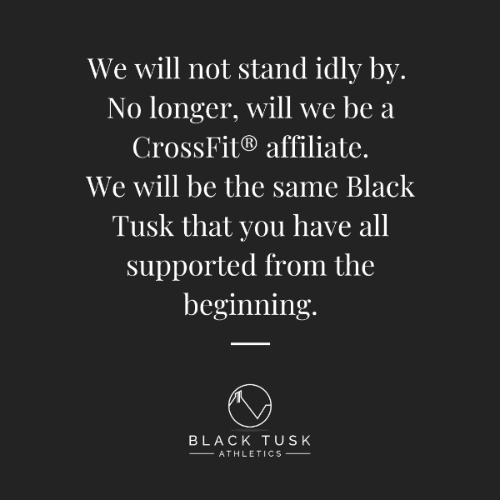  Last Tuesday (June 2, 2020), we very briefly explained that we would be disaffiliated from CrossFit. We want you to understand how to came to this decision.  CrossFit is a GLOBAL brand, with affiliates all over the world. With recent events that have transpired and CrossFit's lack of response, we view this as a disservice to the countless BIPOC athletes who have supported CrossFit through their affiliates. As we are likely part of the small percentage of BIPOC who own a CrossFit Affiliate, it is even more imperative that put action to our words. We will be taking what would have been our affiliate fee and donating $3,000 between the NAACP and True North Aid.  This is the short reason but what most people are unaware of is what were the steps and thoughts that went into our decision making process. If you care to know, please continue reading.  We want to mention that we built our branding in 2015/2016 we were already floating the idea of not affiliating with CrossFit. The in the summer of 2016, CrossFit decided to give out glocks as prizes for the CrossFit Games during a time of historical mass shootings in the USA. This was something we were not happy to be associated with. However, being a new business, we continued down the path of affiliation. Every year since, we have had thoughts of disaffiliating.  Last year, we toyed with the idea of disaffiliating because CrossFit was not been very transparent with affiliate owners regarding decisions on disbanding their media team, removing their social media account (which since have been reinstated). Those decisions could have lasting impacts on all affiliate owners since the brand does have power to bring awareness (through SEO and other digital means) to the methodology that we have come to (and still do) love. Weighing our options out, we made a decision to renew.  Fast forward to recent events, while taking account the history of our view on CrossFit, we could no longer justify supporting the leader given where our moral compass lies. We do not condone or accept his views on COVID19, his sense of 