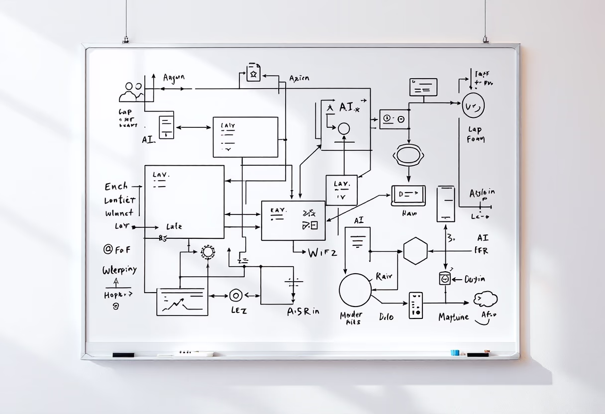 image of algorithm process on whiteboard