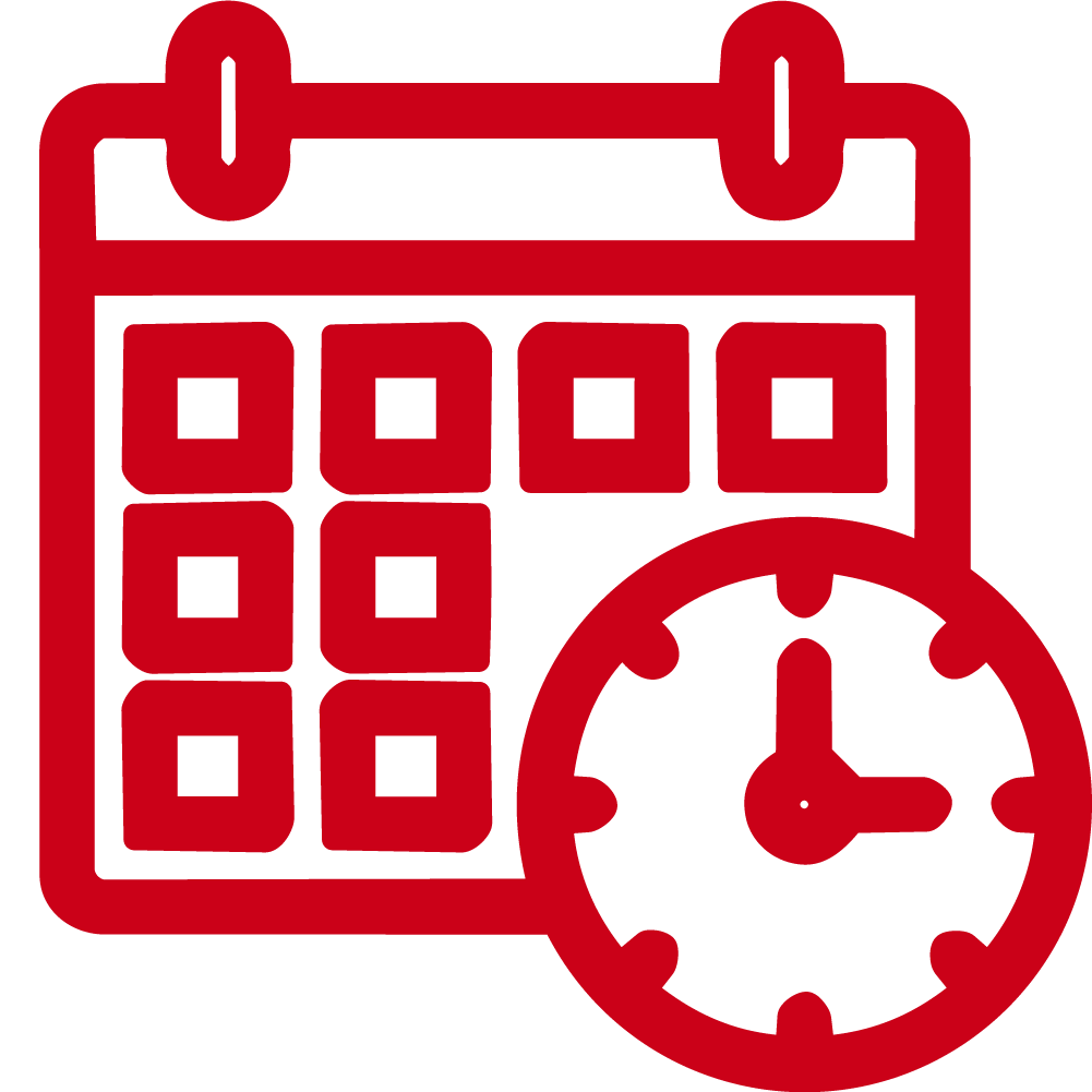 Icon of a calendar with a clock