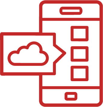 Smartphone displaying cloud storage sync functionality