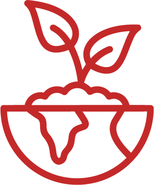 Line drawing of a plant growing out of the earth