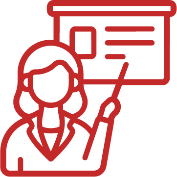 Person giving a presentation at a whiteboard