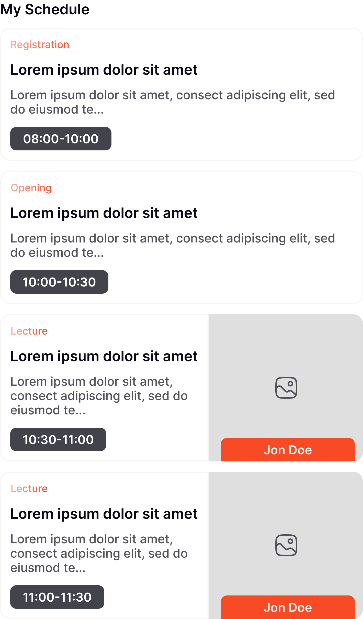 Confero agenda view for conference schedule