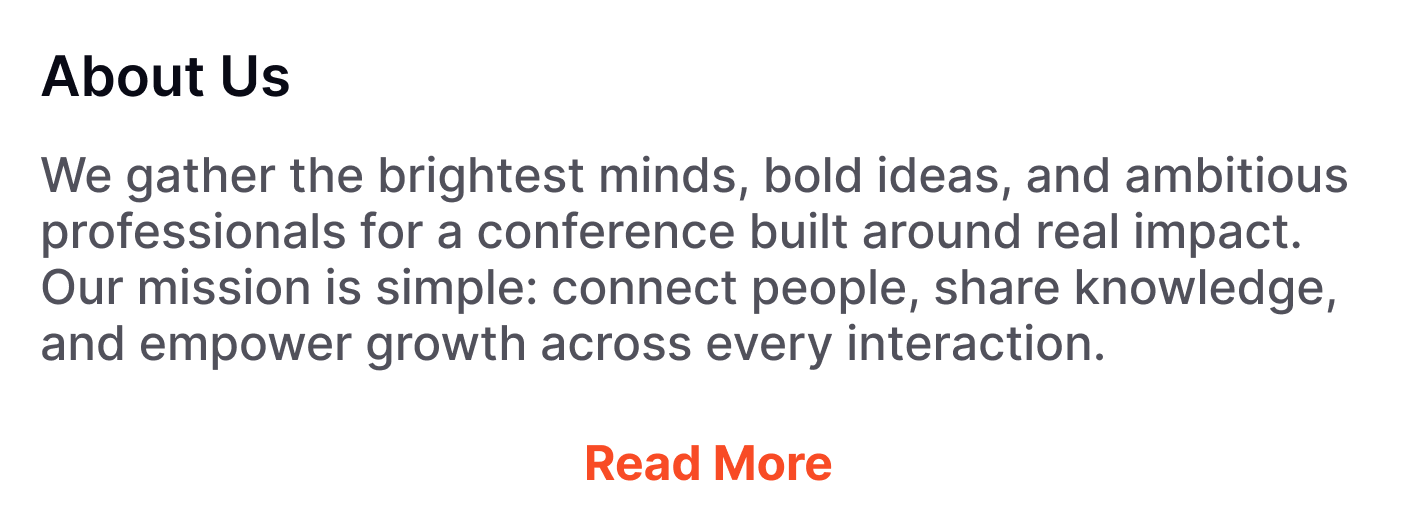 Confero app interface showing about section