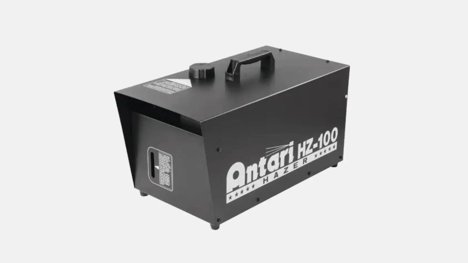 Antari HZ-100 Hazer in Schwarz mit Tragegriff und Auslassdüse, schräg von vorne.