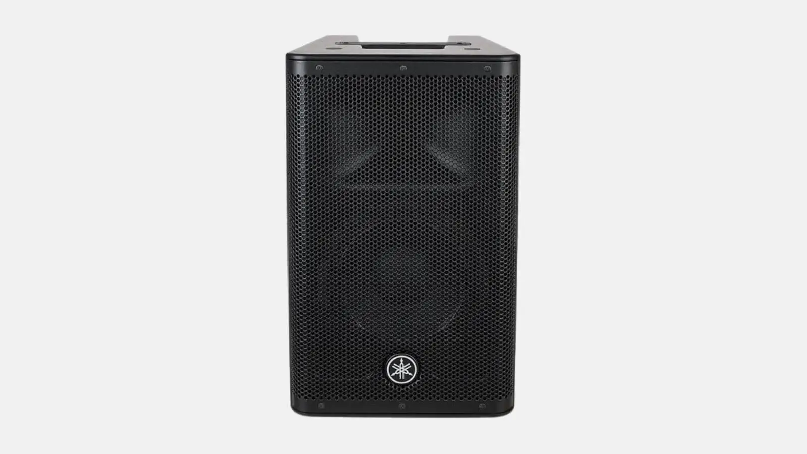 Yamaha DXR8 MKII Fullrange-Lautsprecher in Schwarz in Frontansicht mit Metallgitter und Yamaha-Logo.