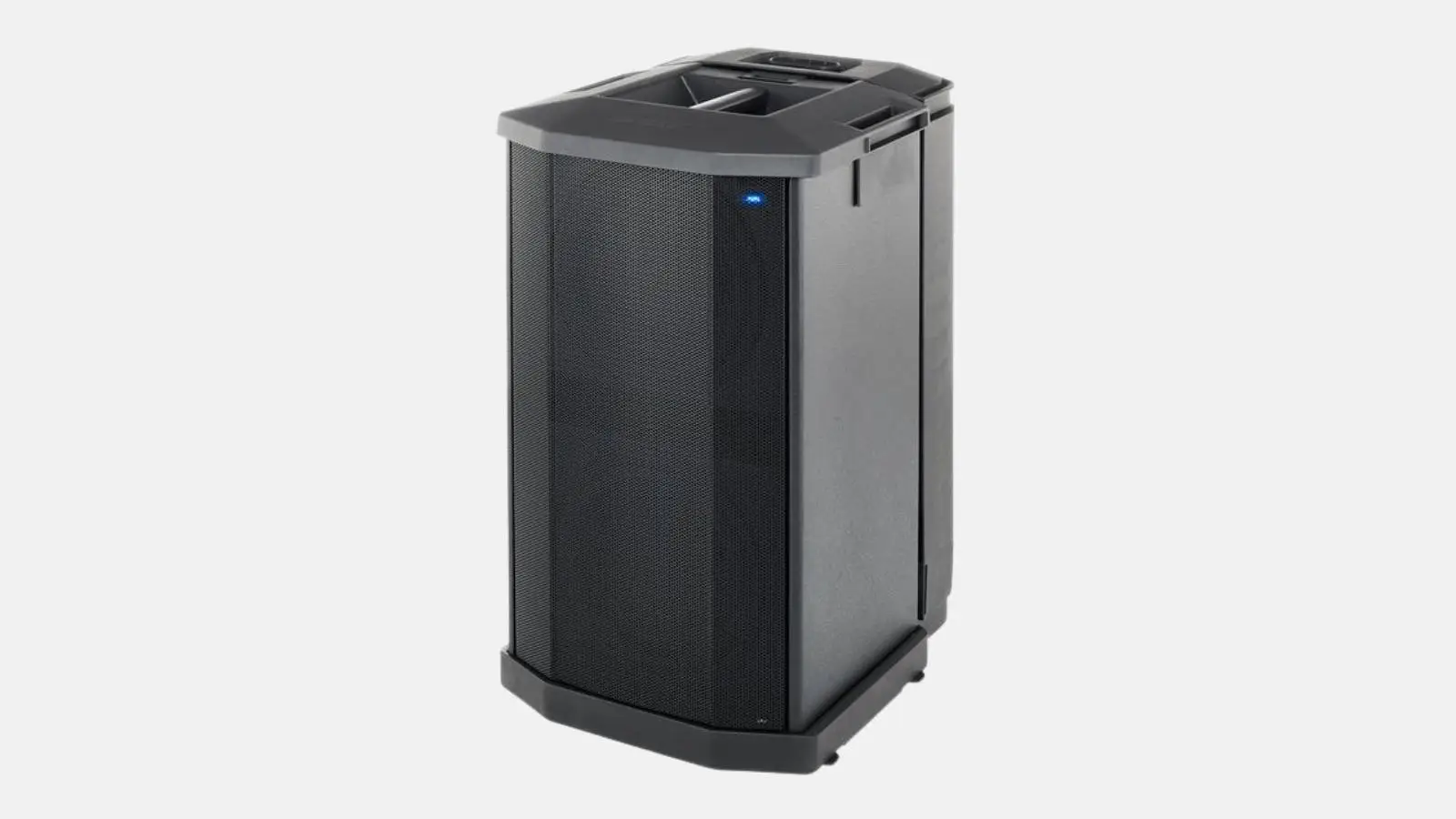 Bose F1 System PA-Anlage mit schwarzem Säulenlautsprecher schräg von vorne vor weißem Hintergrund.