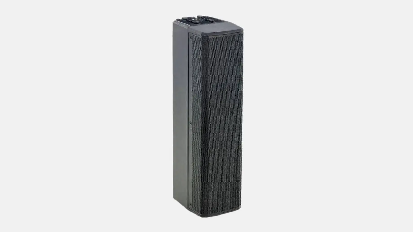 dB Technologies ES602 kompaktes Säulensystem in Schwarz, schräg von vorne.
