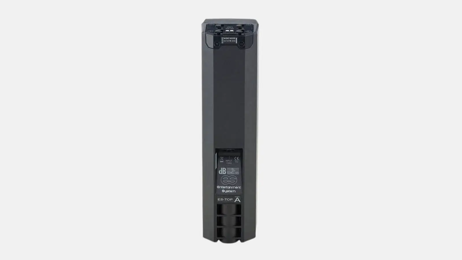 dB Technologies ES602 Säulensystem, Rückseite des Säulenlautsprechers mit ES-TOP Anschluss.