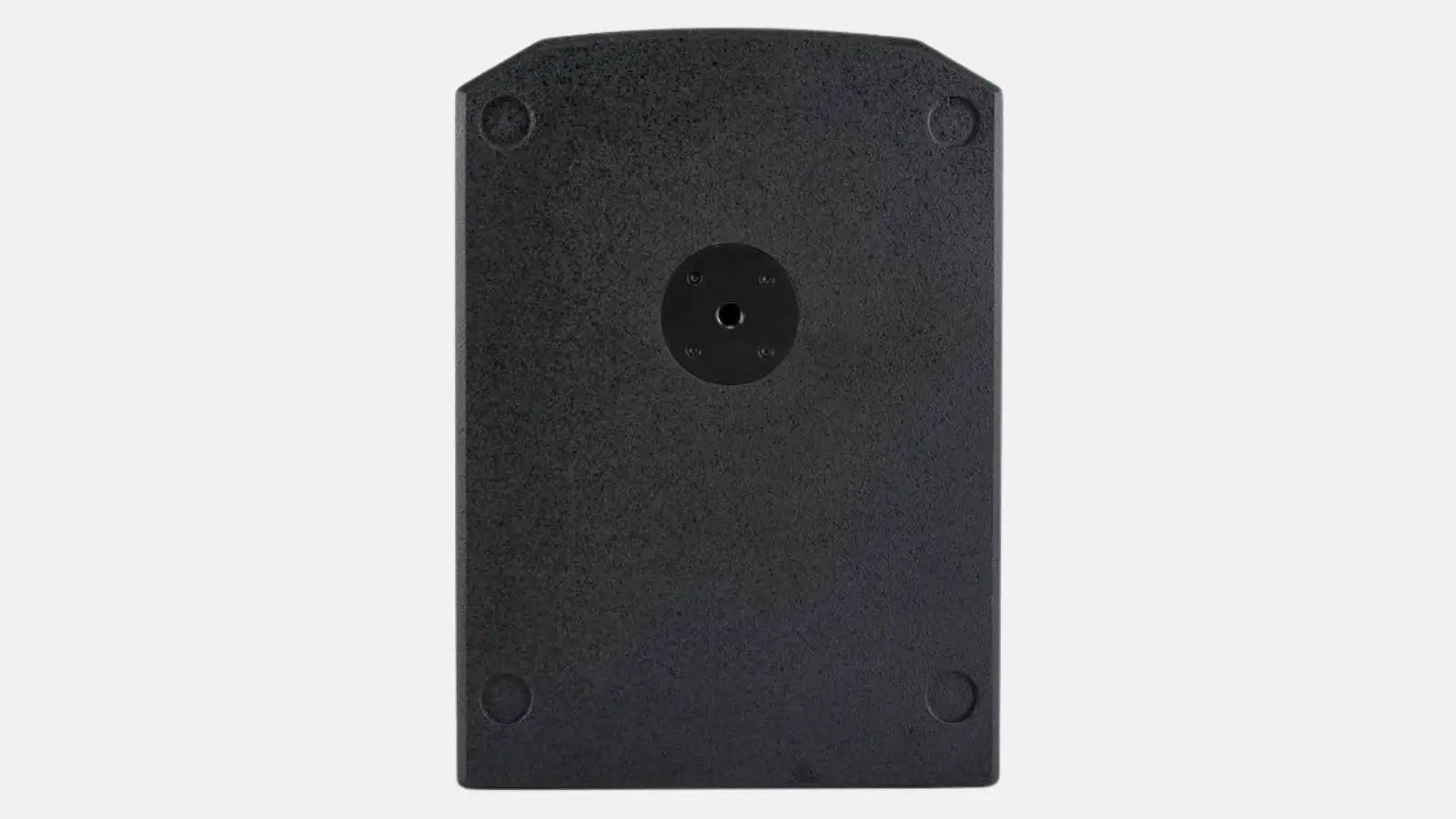 dB Technologies SUB 615 Subwoofer in Schwarz, Rückseite mit Stativflansch vor weißem Hintergrund.