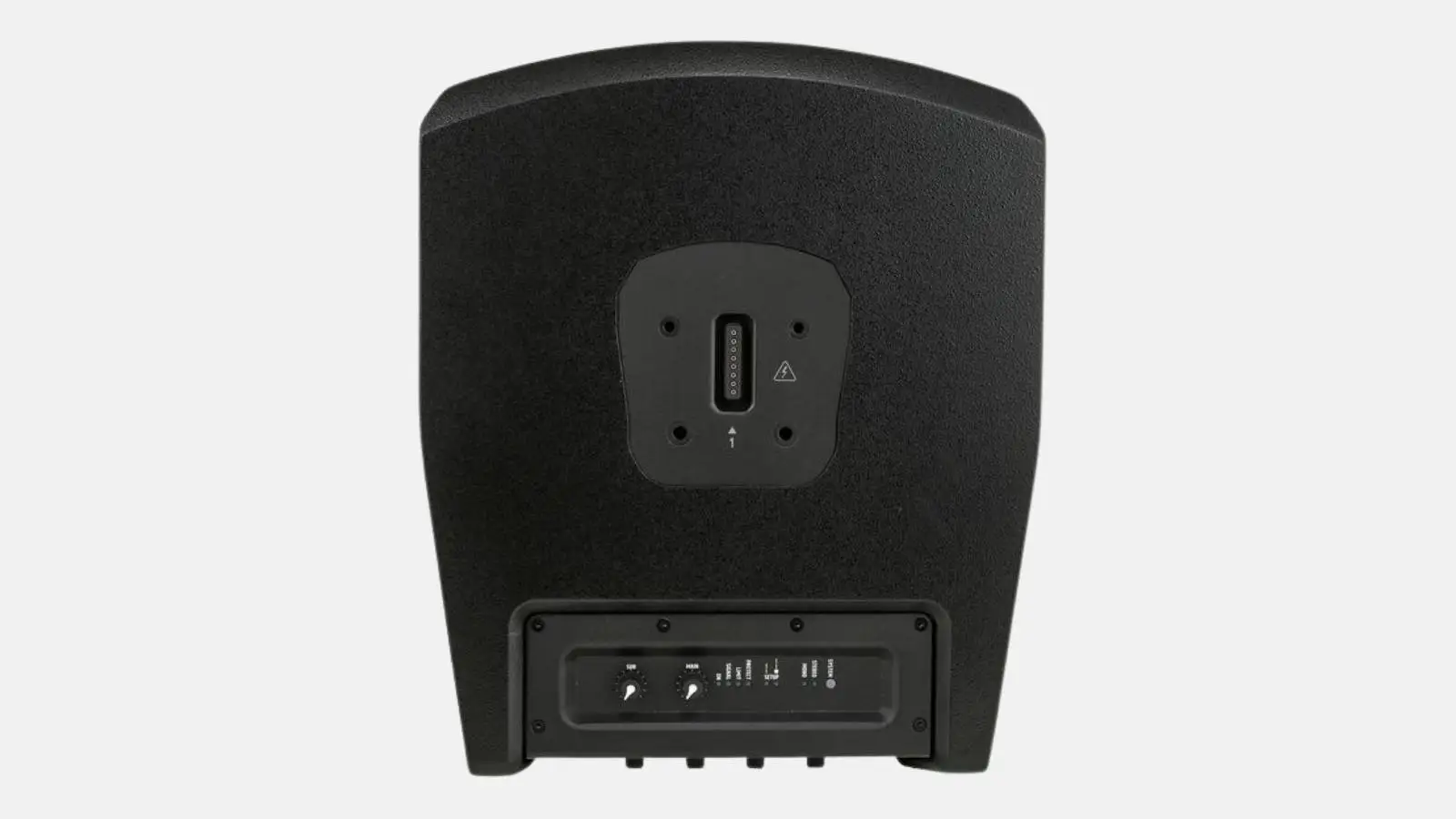LD Systems Maui 28 G2 Säulensystem, Oberseite des Subwoofers mit Multipin-Aufnahme für die Säulen.