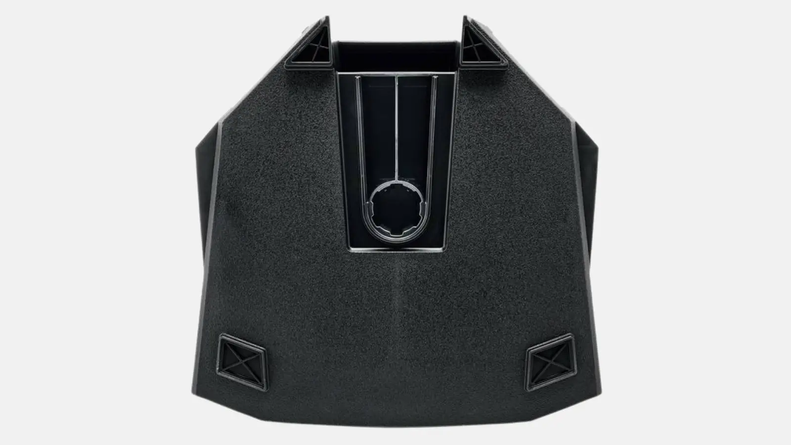 Mackie Thump 212XT Aktivlautsprecher in Schwarz von unten mit Stativaufnahme.