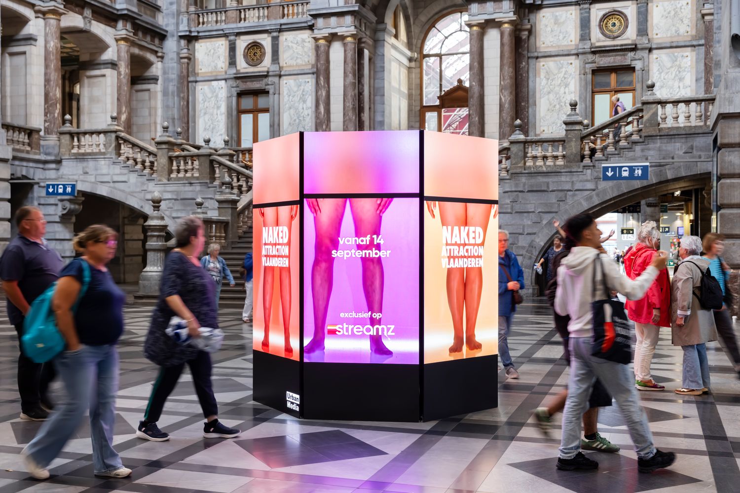 Bauer Media Outdoor Strips Down Antwerp Central Station For Naked 