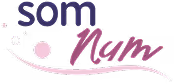 SomNami brand logo featuring stylized text with purple and pink colors and decorative wavy lines.