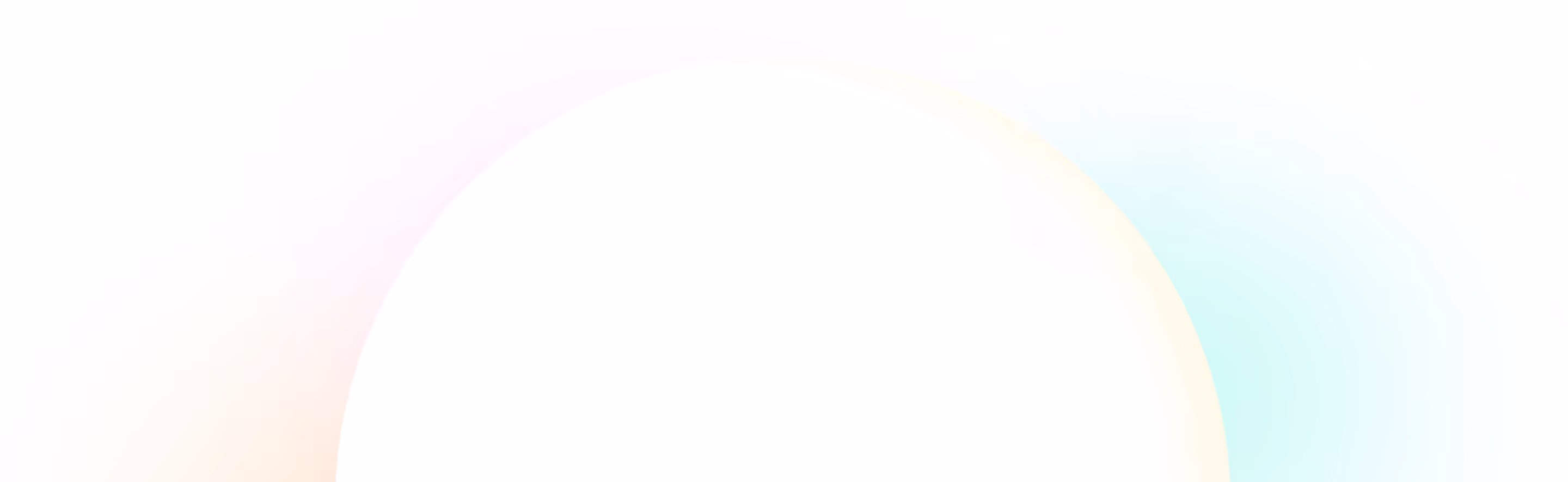 Soft gradient circle with pastel hues of white, peach, and blue blending outward on a white background.