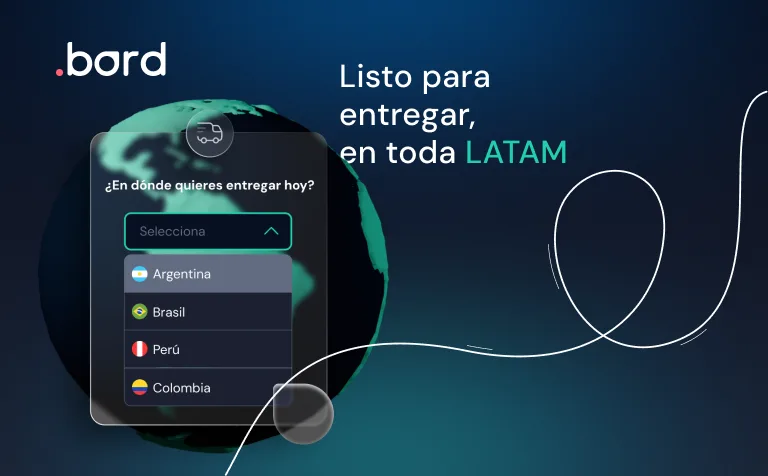 Delivery country picker (Argentina, Brazil, Peru, Colombia) over a globe; text: ready to deliver across LATAM
