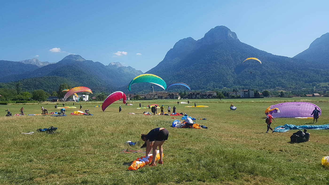 Atterrissage Parapente Doussard Annecy