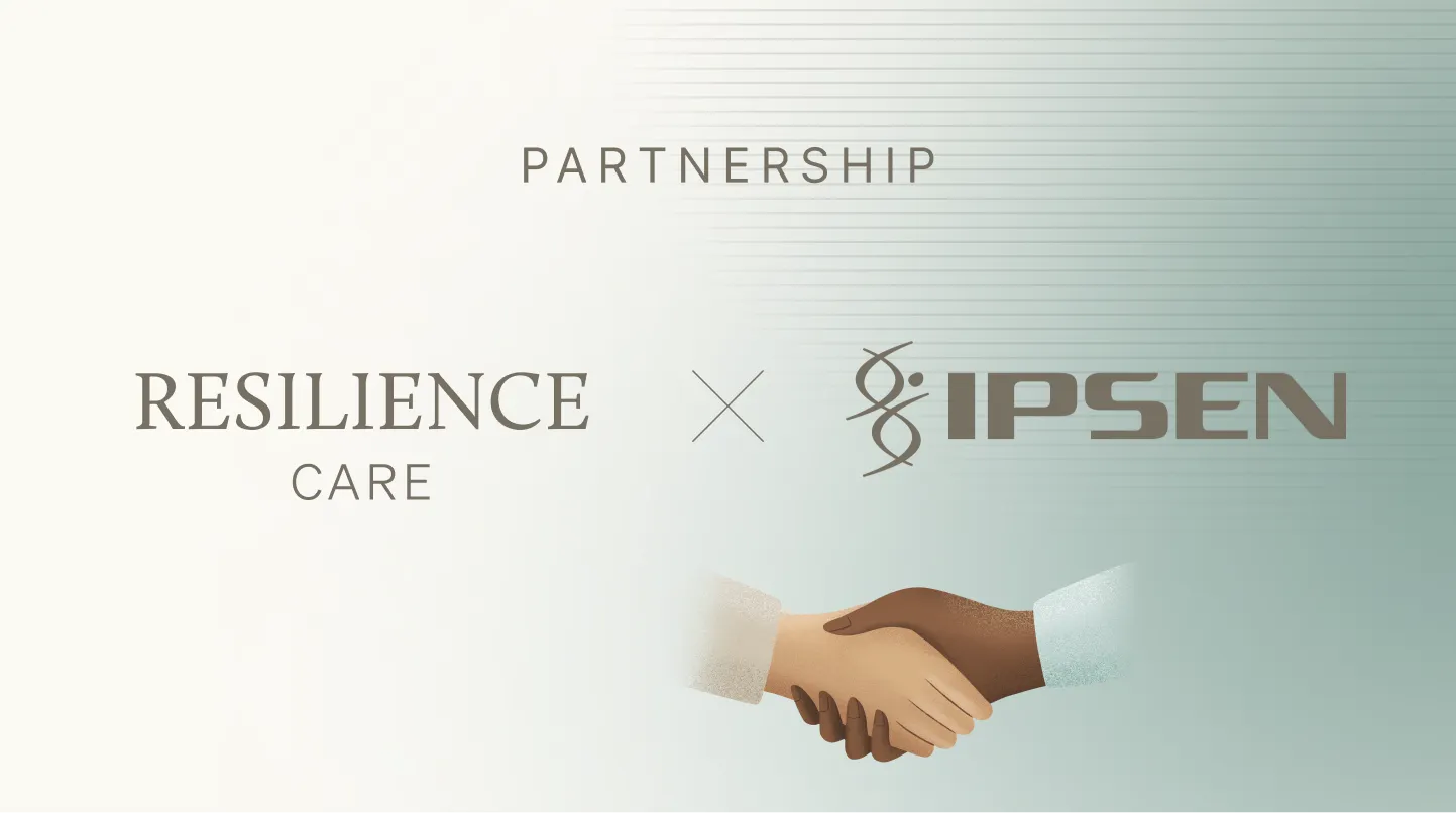 Visual announcing the Resilience Care and Ipsen partnership to advance metastatic kidney cancer care