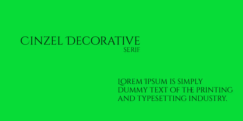 Cinzel decorative is best fonts for apps