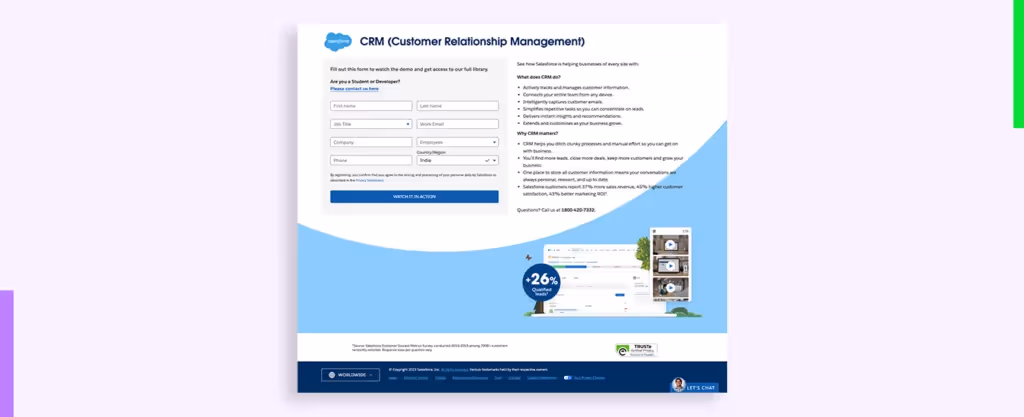 Salesforce the best landing Page