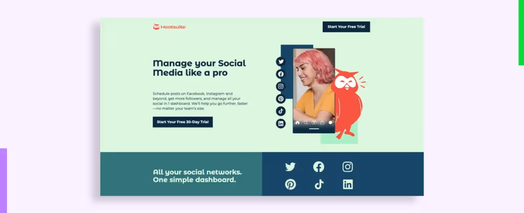 Hootsuite the Best Landing Page Designs