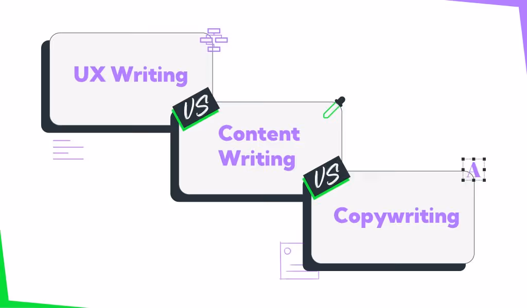 UX Writing Vs. Copywriting Vs. Content Writing