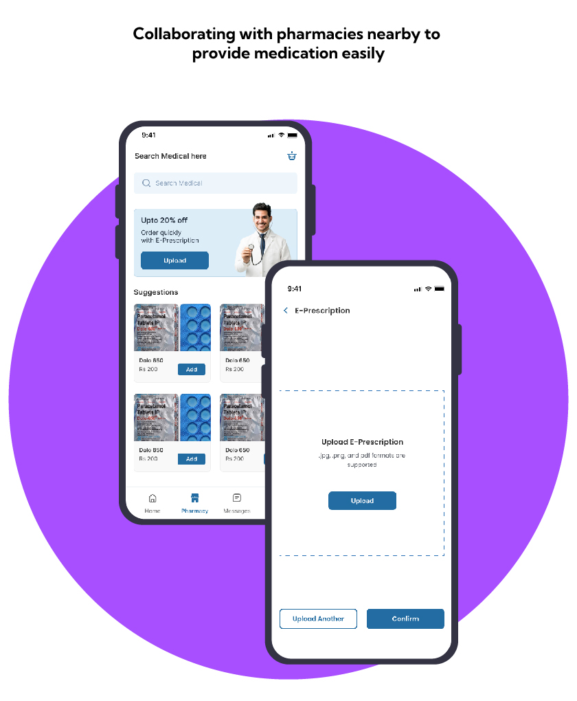 Collaborating with pharmacies nearby to provide medication easily