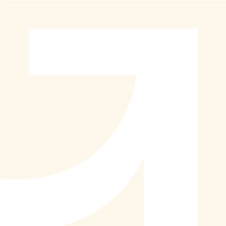 Large white arrow pointing upward and to the right on a light beige background.