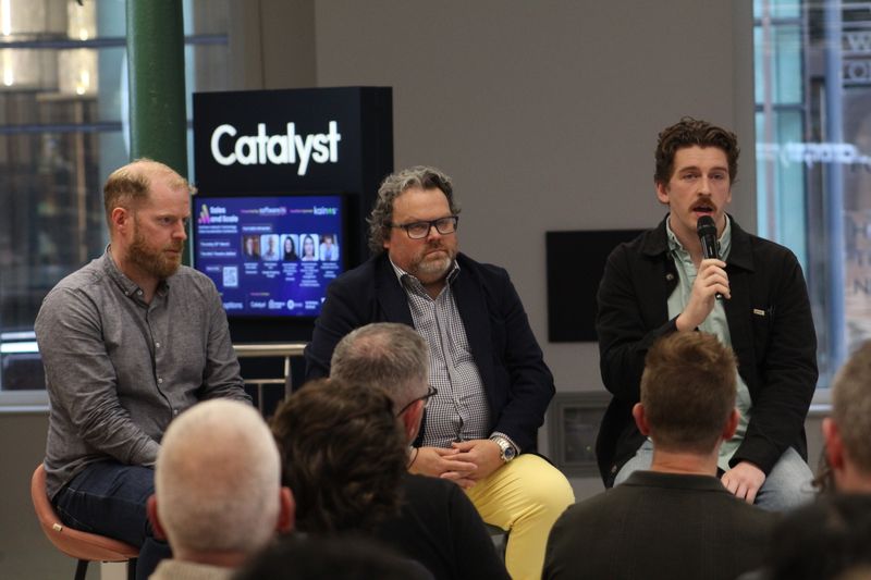 Martin Naughton listening to a fellow panellist at Catalyst.