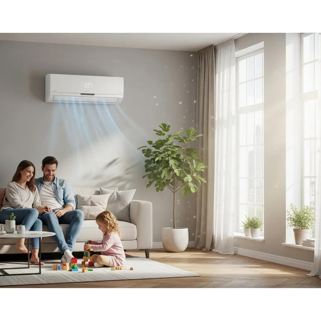 Energy-efficient air conditioning unit in a comfortable home environment