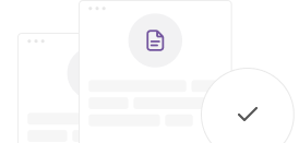 Imagem de dois documentos e um check.