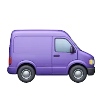 a purple van on a black background