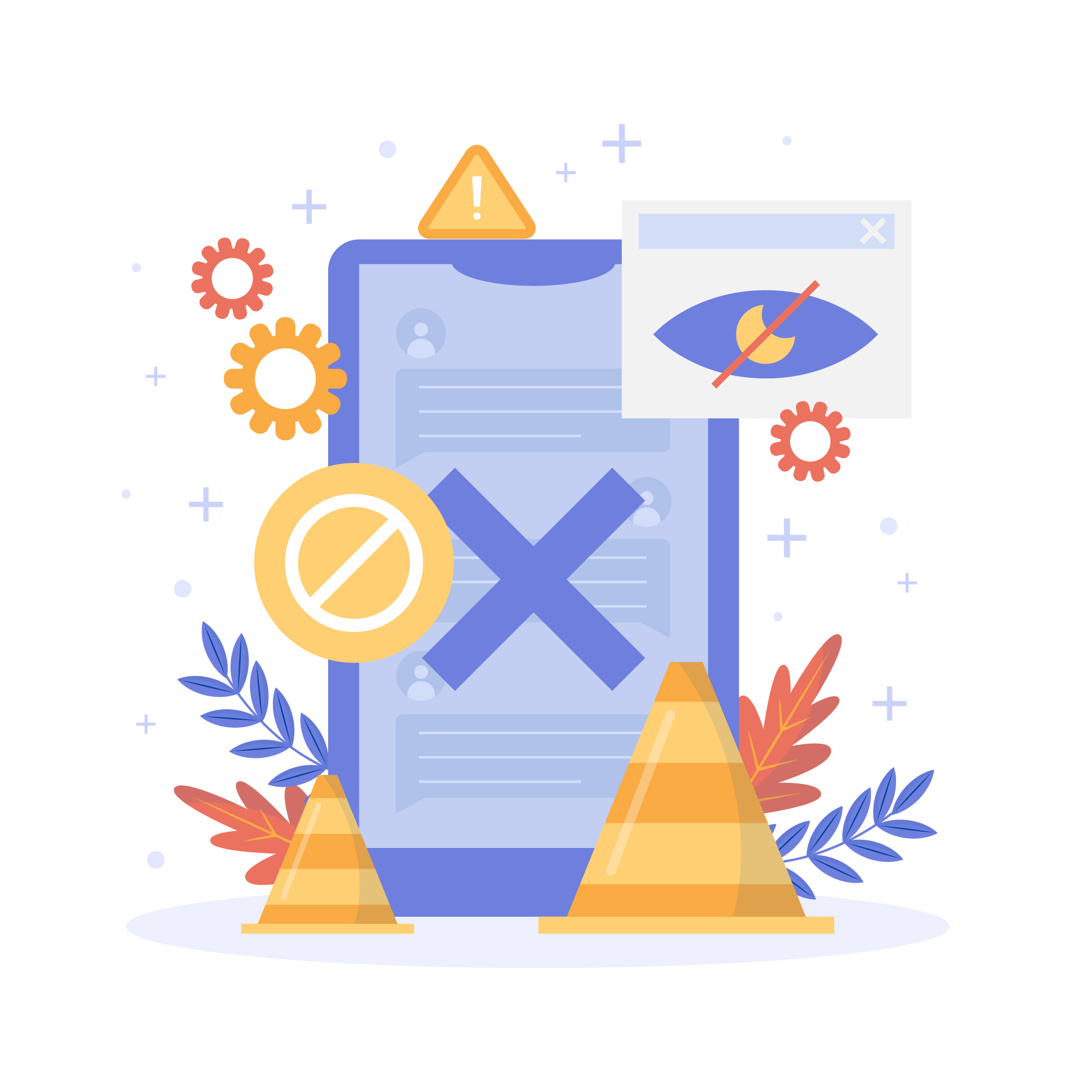 a tablet with cones and a cross on it