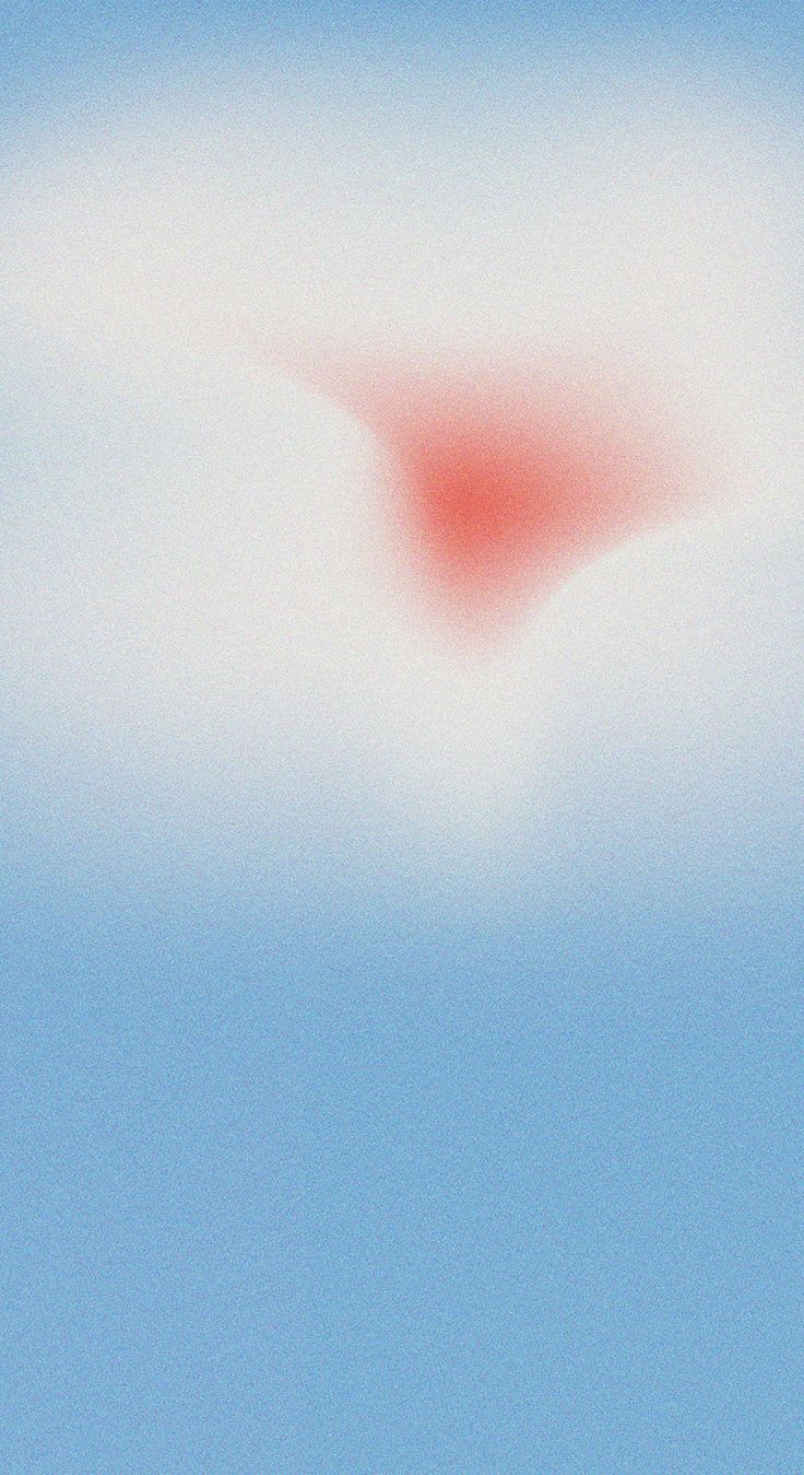 Close-up of a white flower petal with a blurred red center against a blue background.