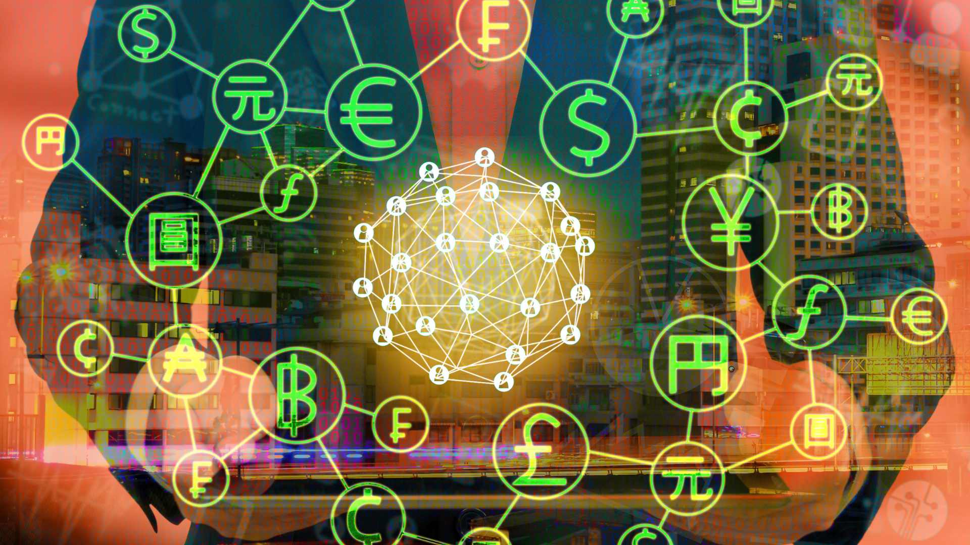 Global currencies in a web connected together