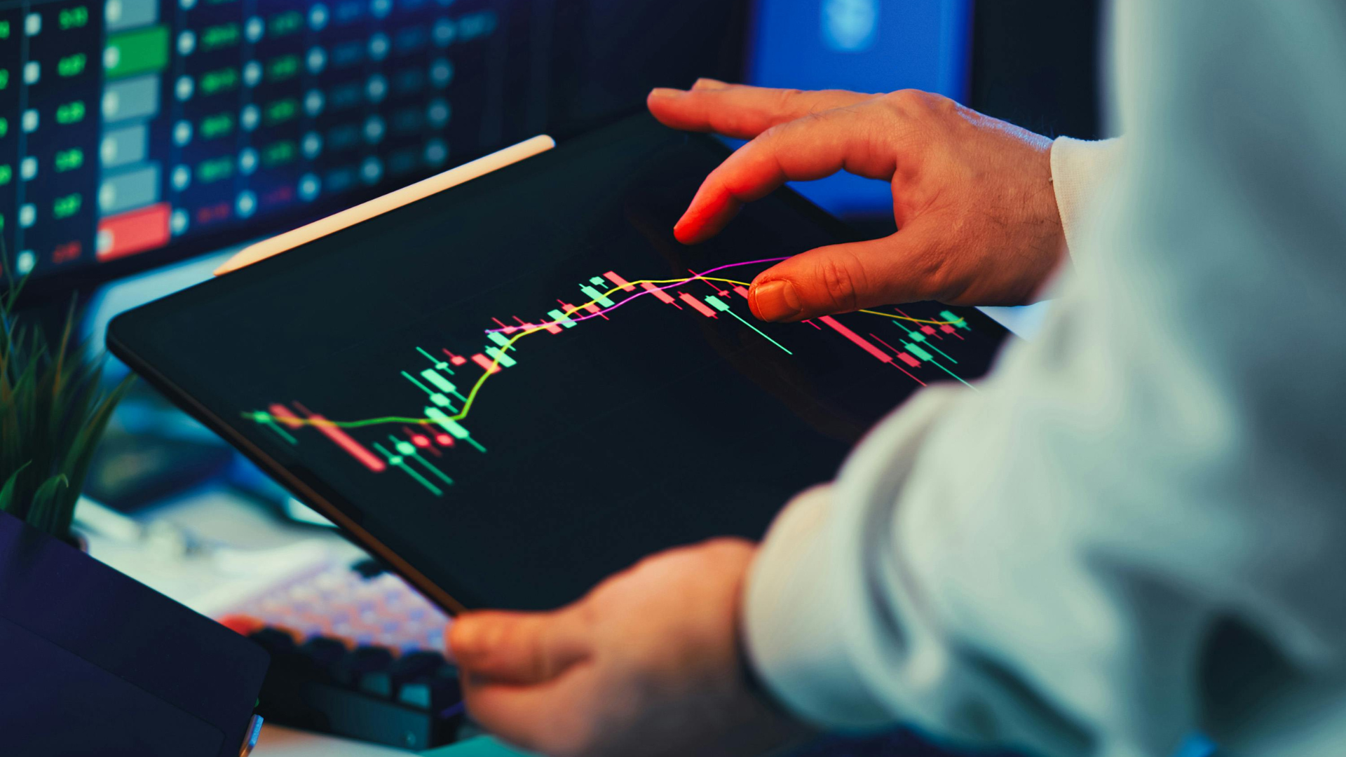 candlestick charts on an ipad