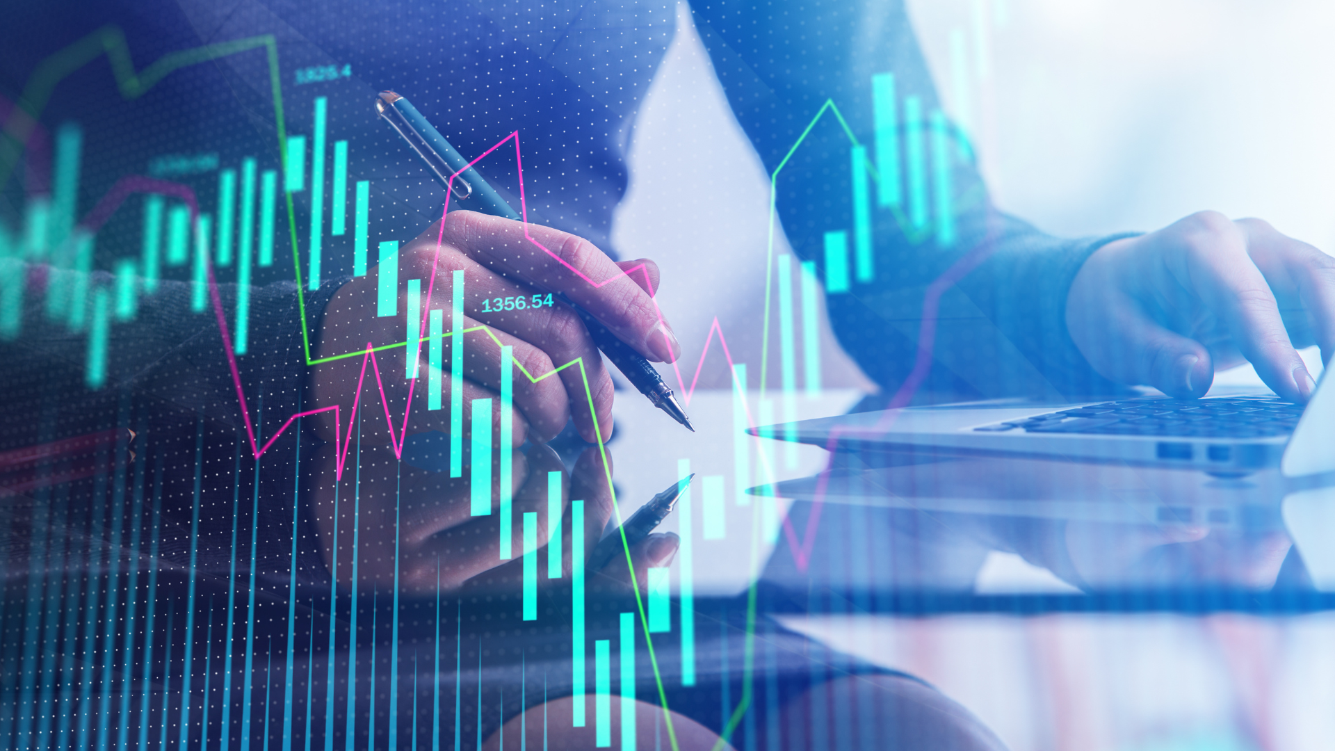 Candle stick chart moving up and down 